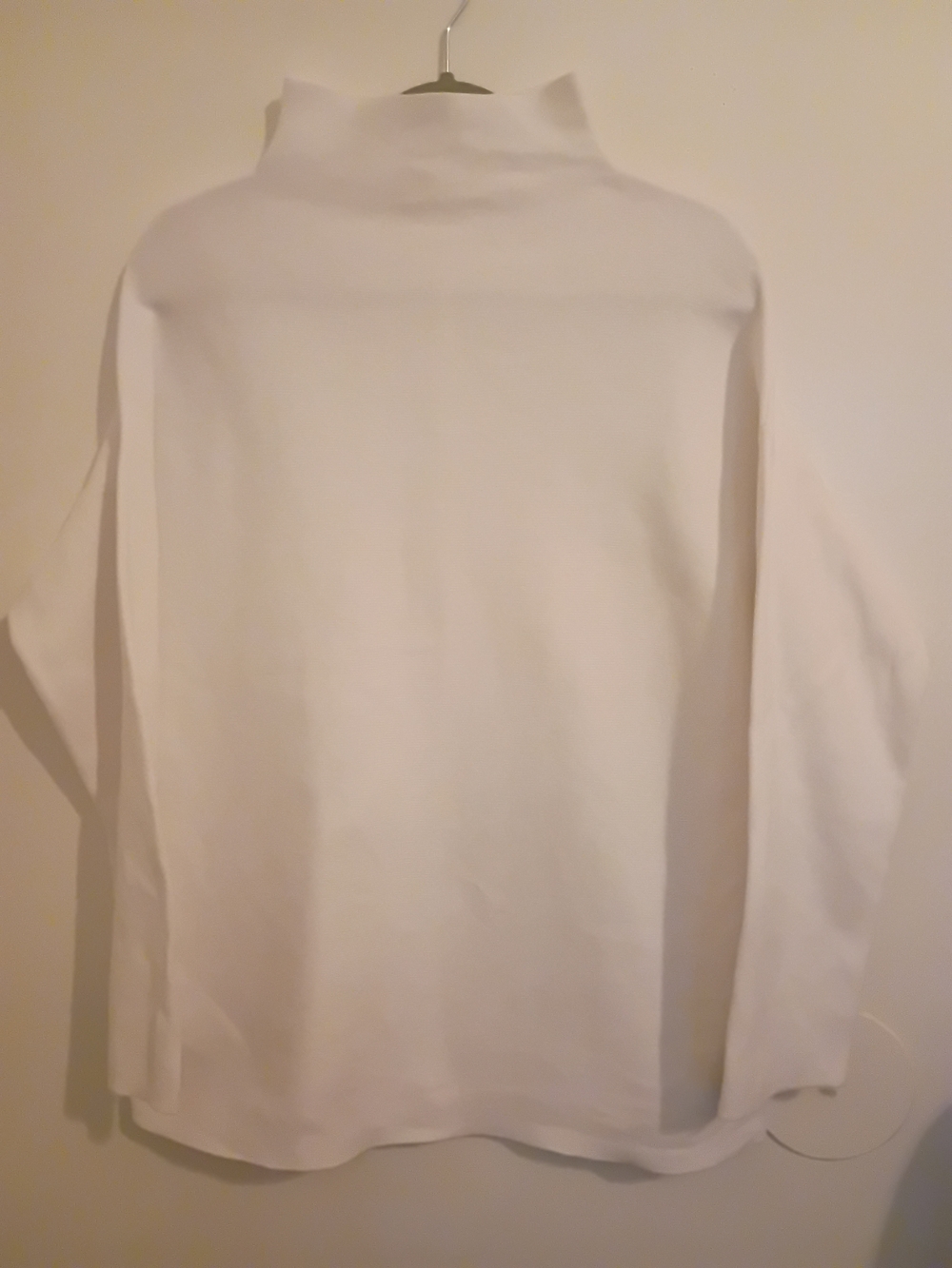 Eileen Fisher White Mock neck Sweater 92% Organic Cotton Sz M